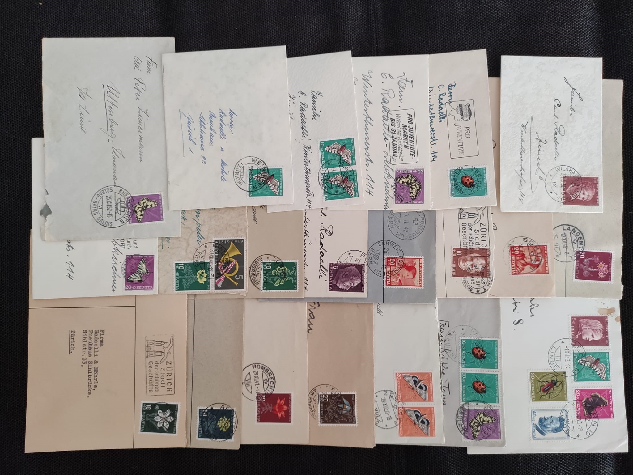 Lot de diverses enveloppes avec Pro Juventute