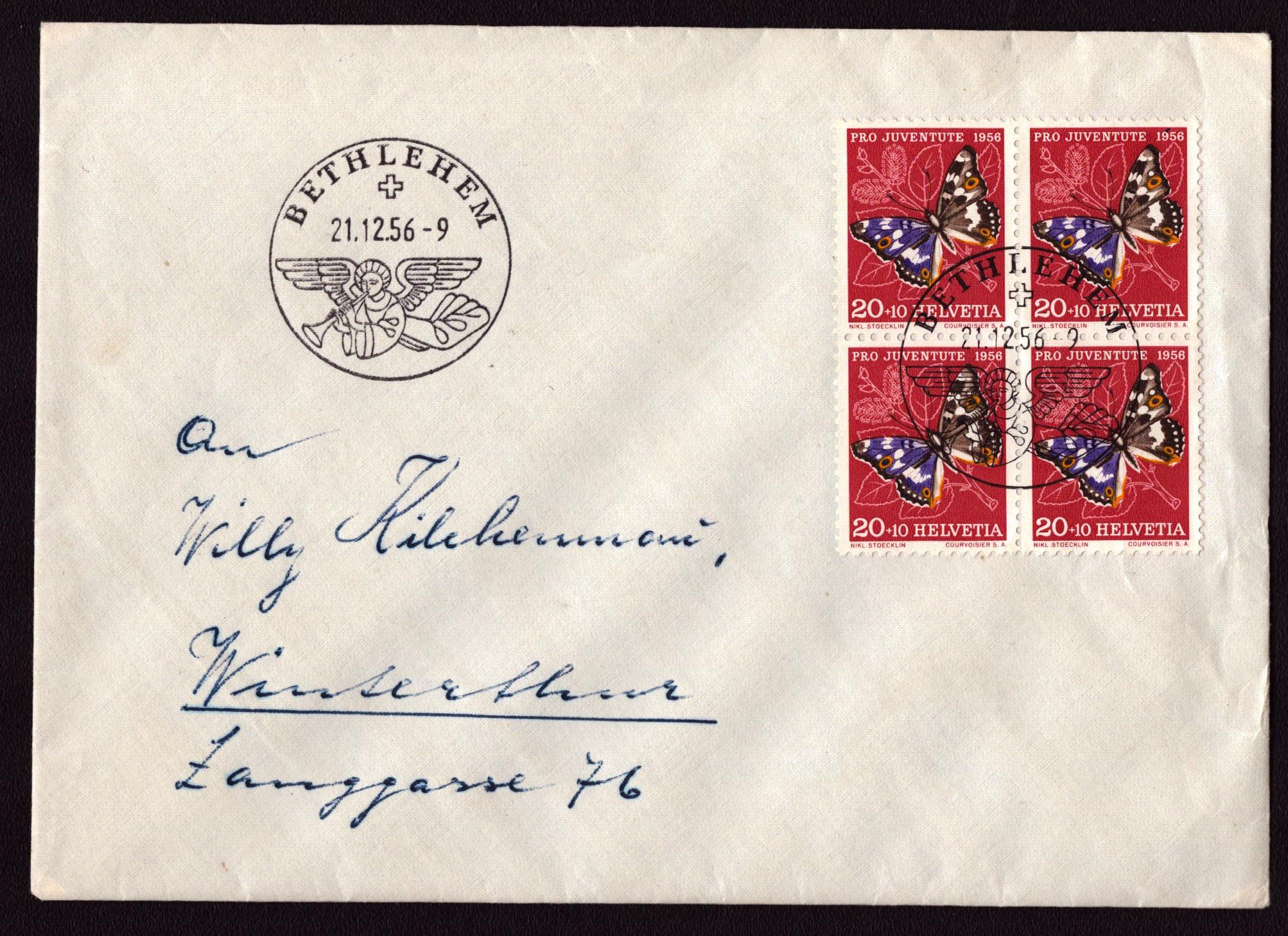 Enveloppe 1956 Bloc de 4 J156 BETHLEHEM