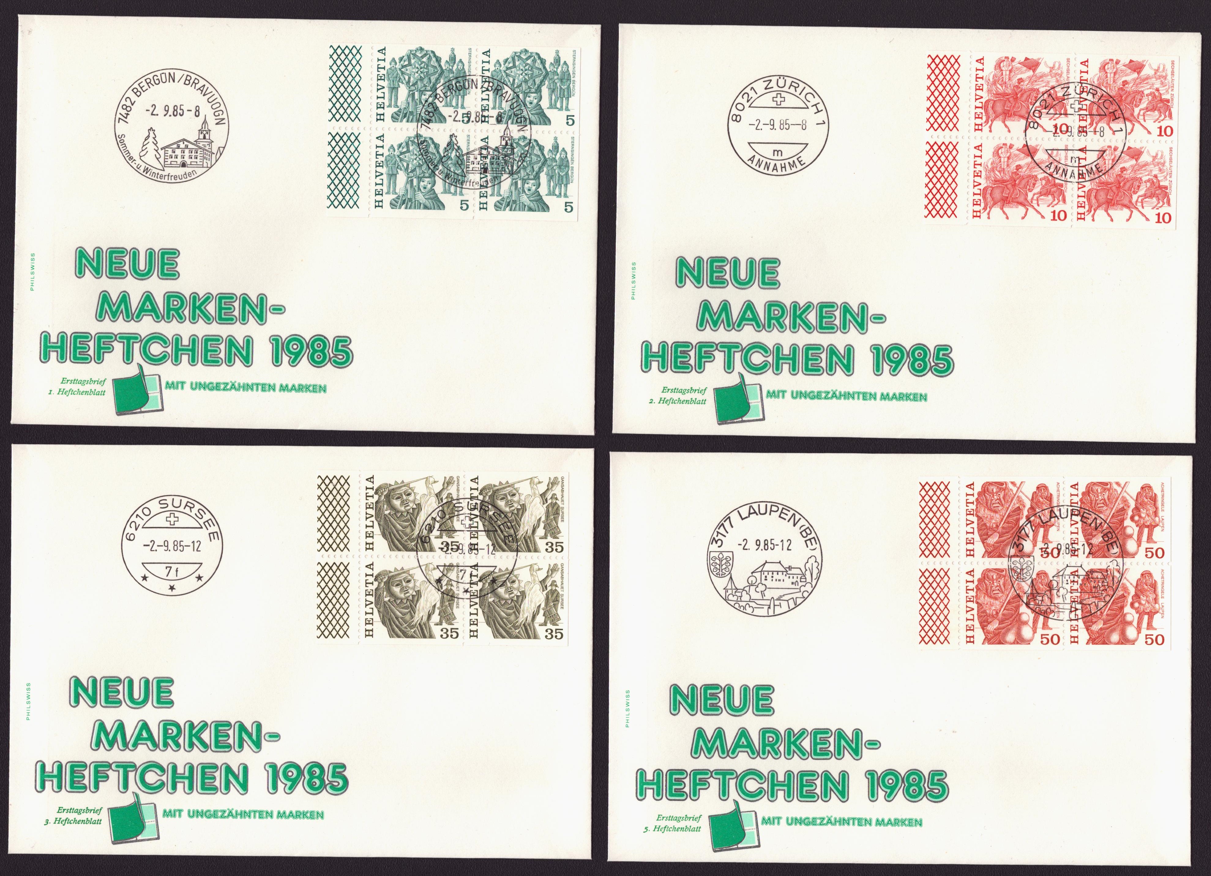1985 du carnet de timbre sur FDC (pas commun)
