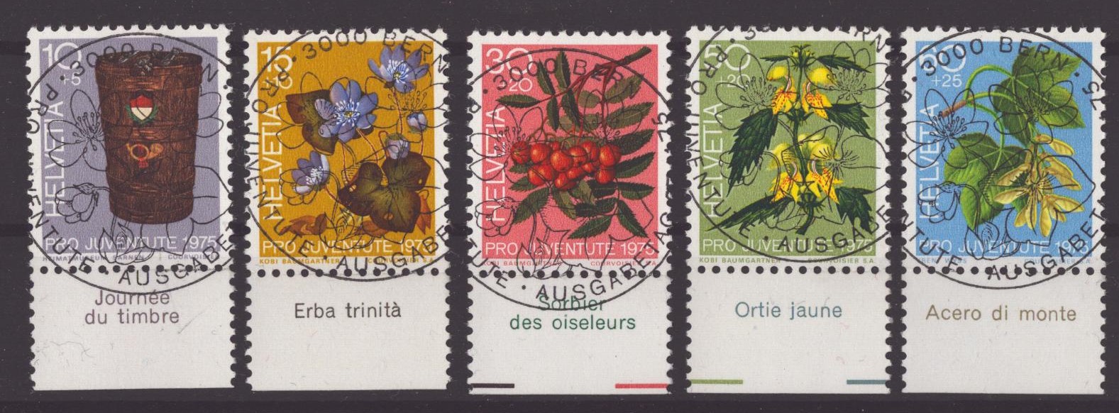 1975 Pro Juventute obl. centrale ET, avec TAB