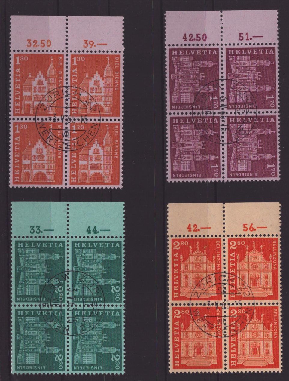 Série 391-394 Bloc de 4 oblit. SBK 50.-