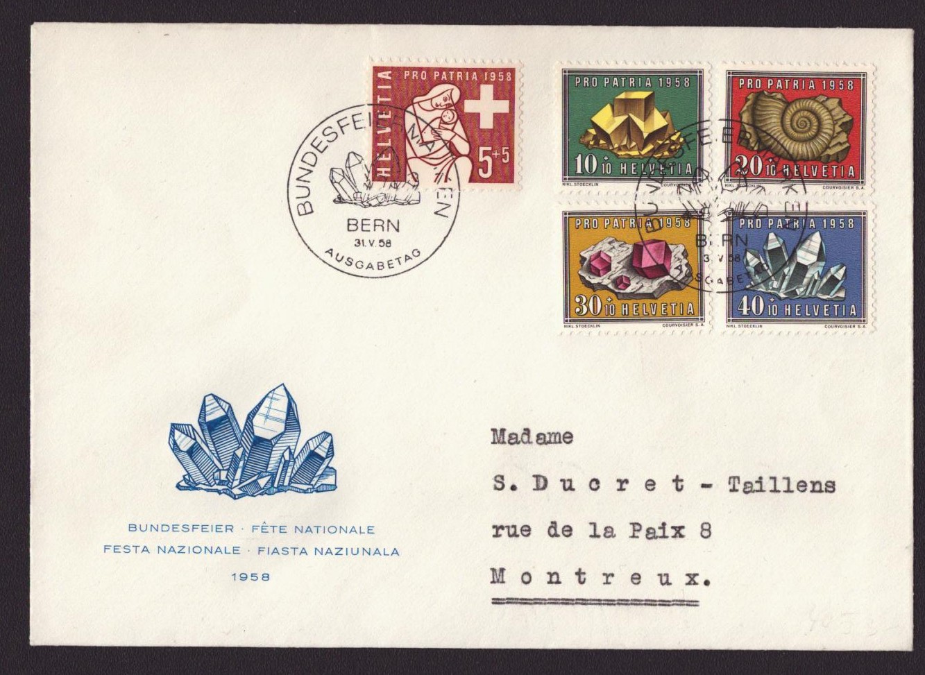 1958 FDC Pro Patria