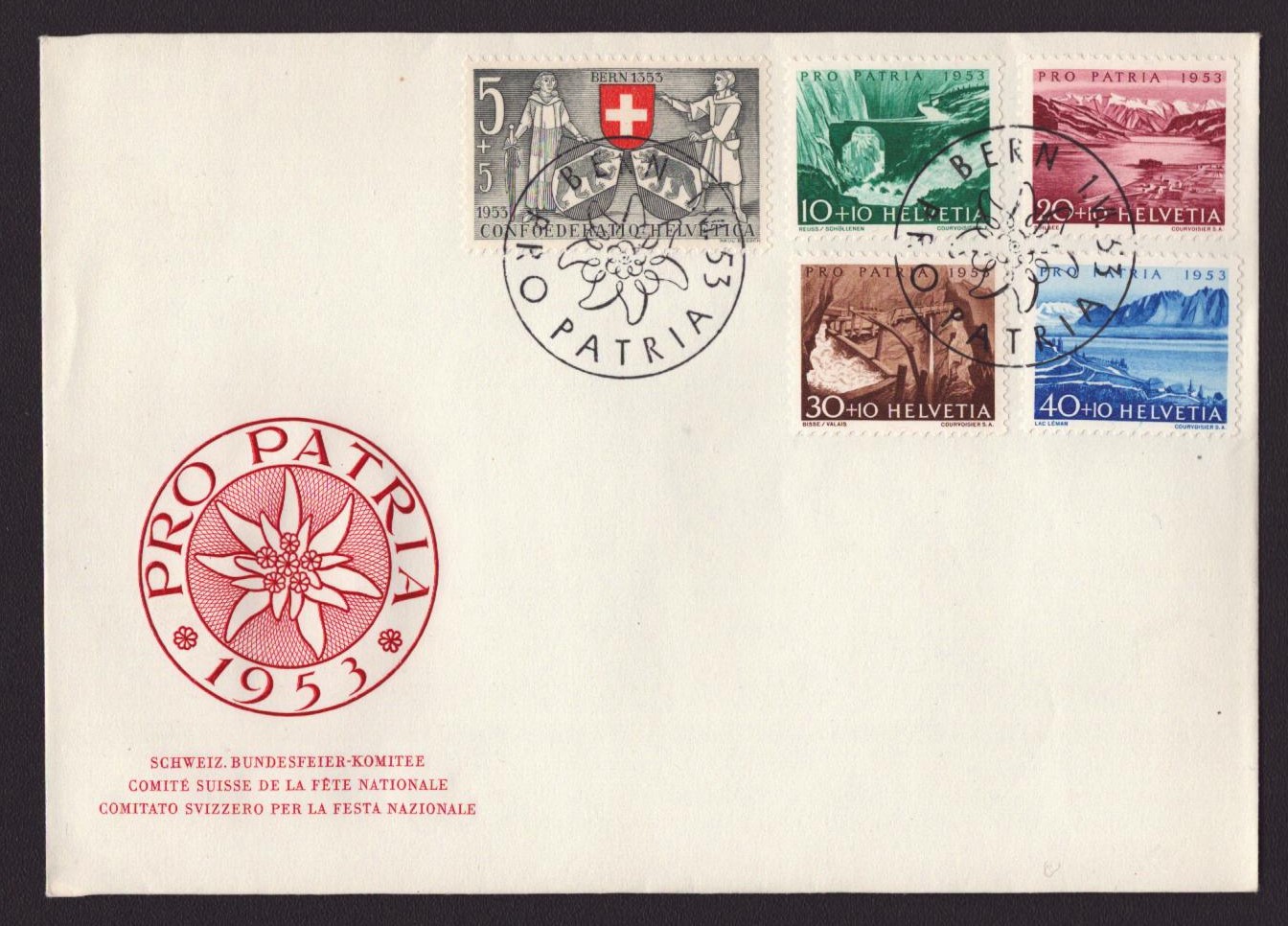 FDC Pro Patria 1952 BERN (SBK 150.-)