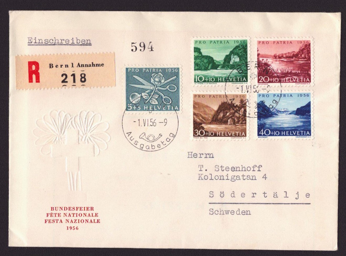 FDC Pro Patria 1956