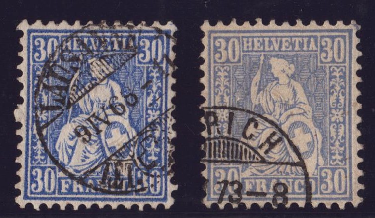 Nr 41 + 41b Helvétie assise