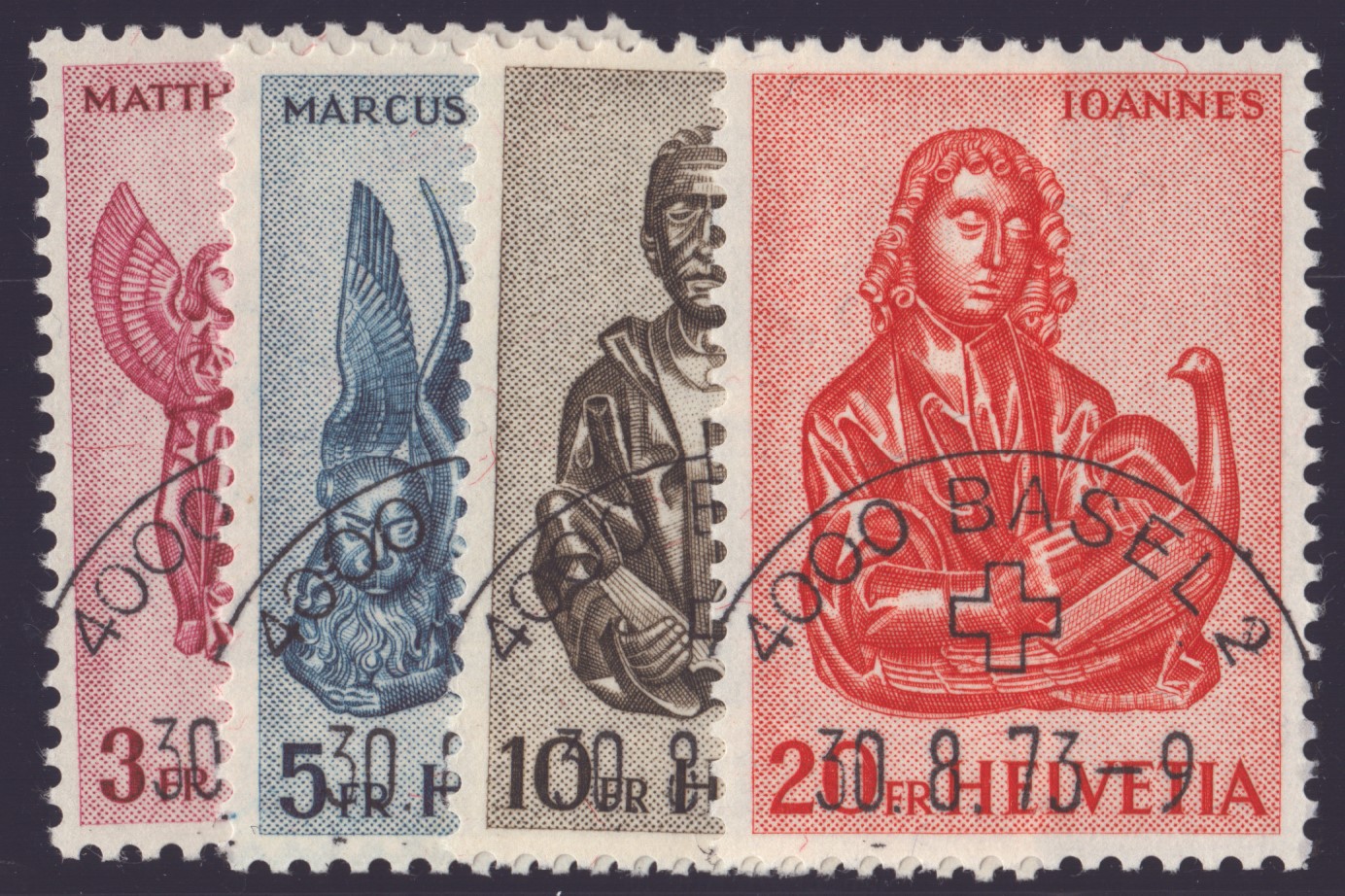 1961 Série évengélistes oblit. demi-lune luxe