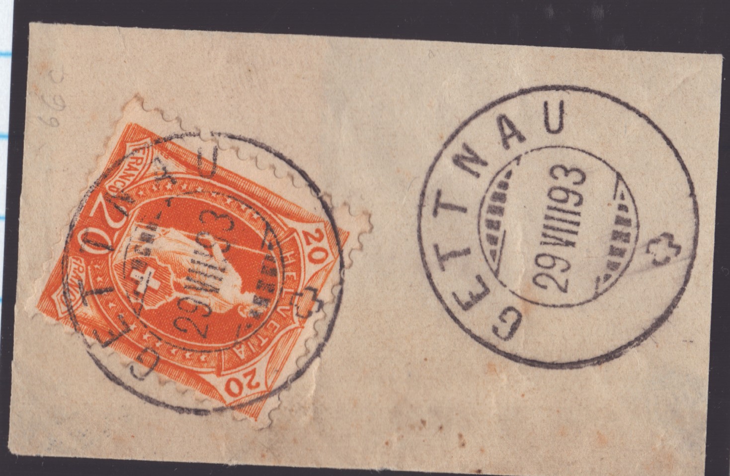 66A oblit GETTNAU sur fragment