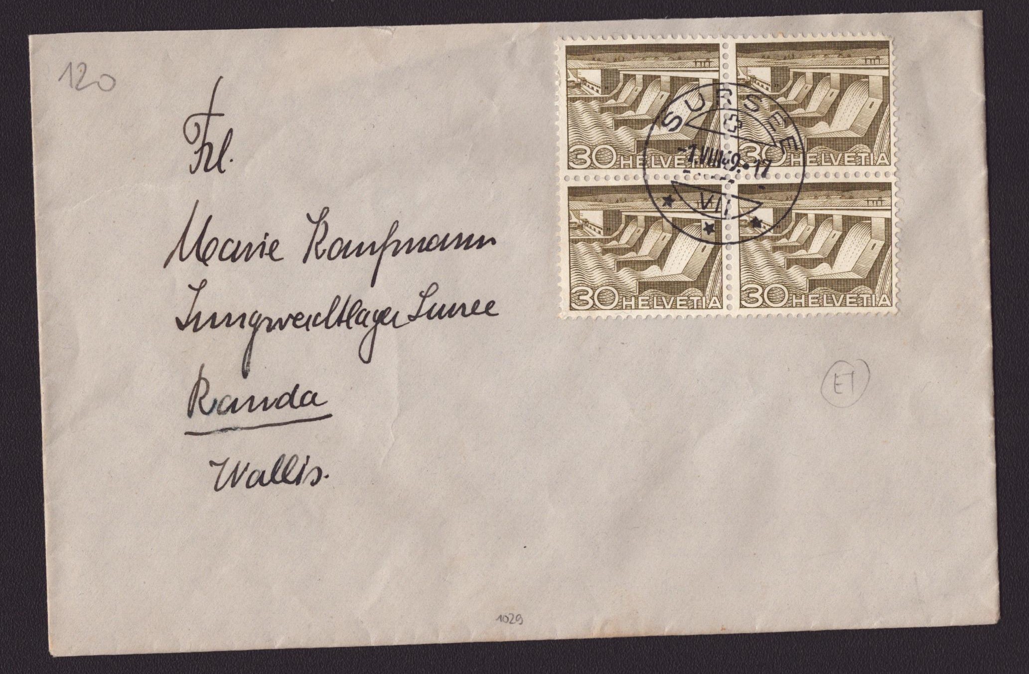 1949 Nr 303 bloc de 4 oblit. premier jour (ET) SURSEE