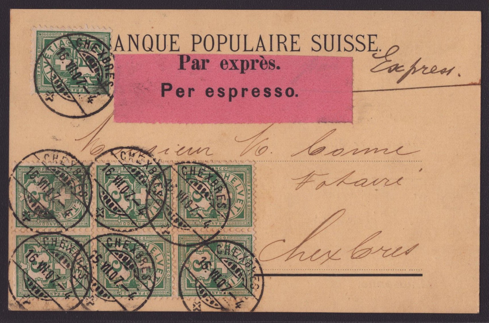 Carte Exprès. avec bloc de 6 