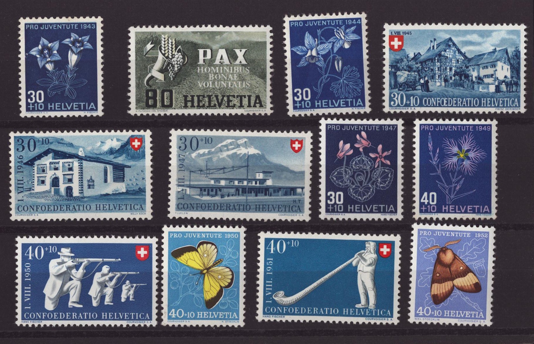 Lot de 12 timbres neuf **