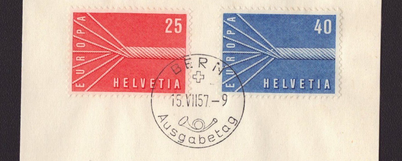 1957 332+333 sur feuillet PTT premier jour (SBK 110.-)