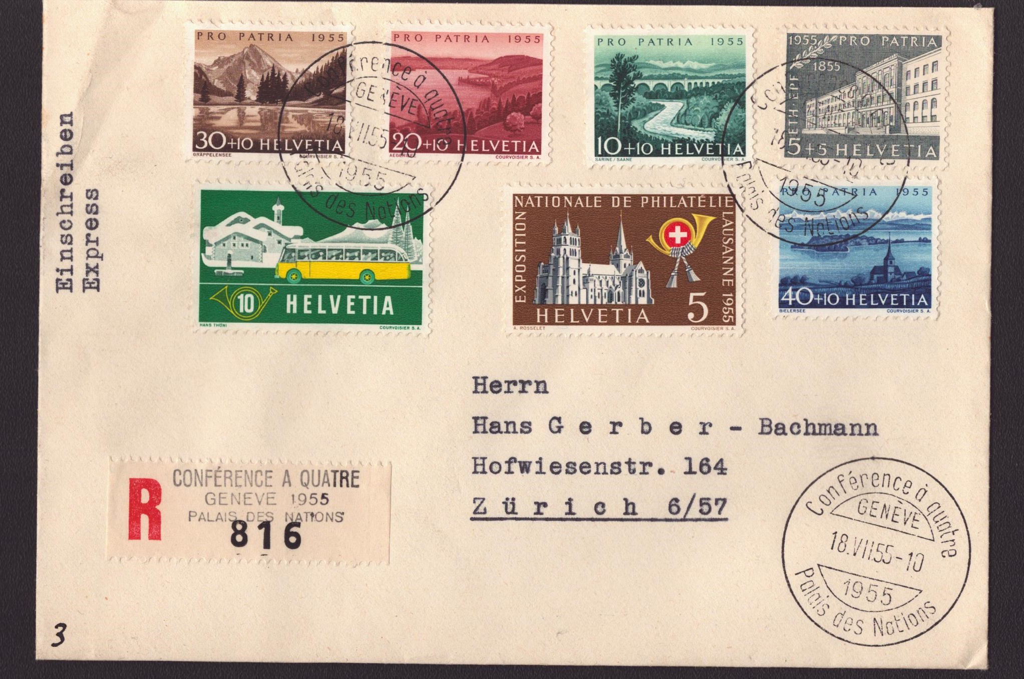 1955 Série oblit. Conférene à quatre 18.VII.55