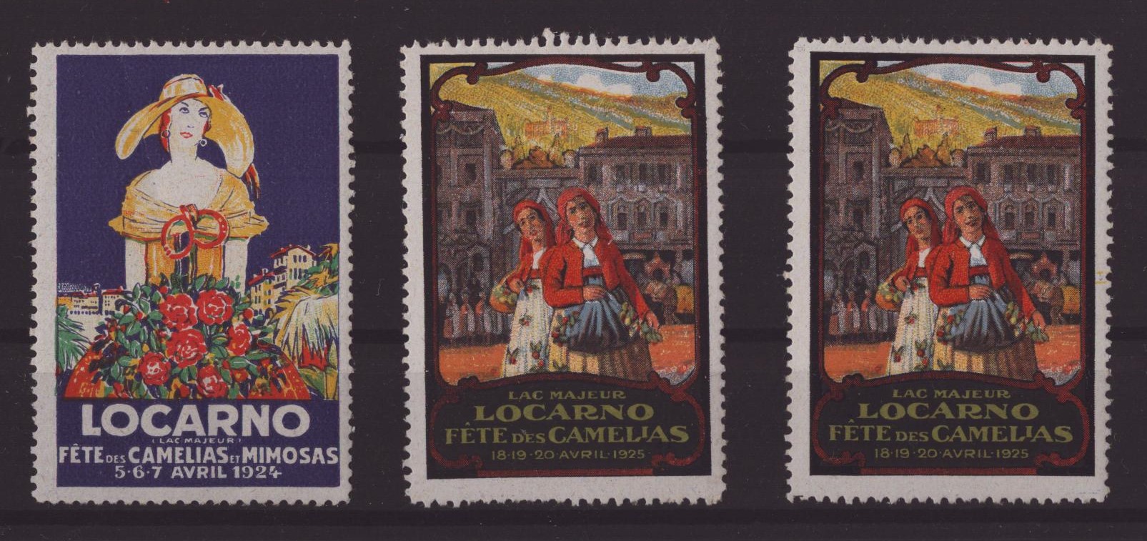 1x 1924 + 2x 1925 LOCARNO Fête des Camelias
