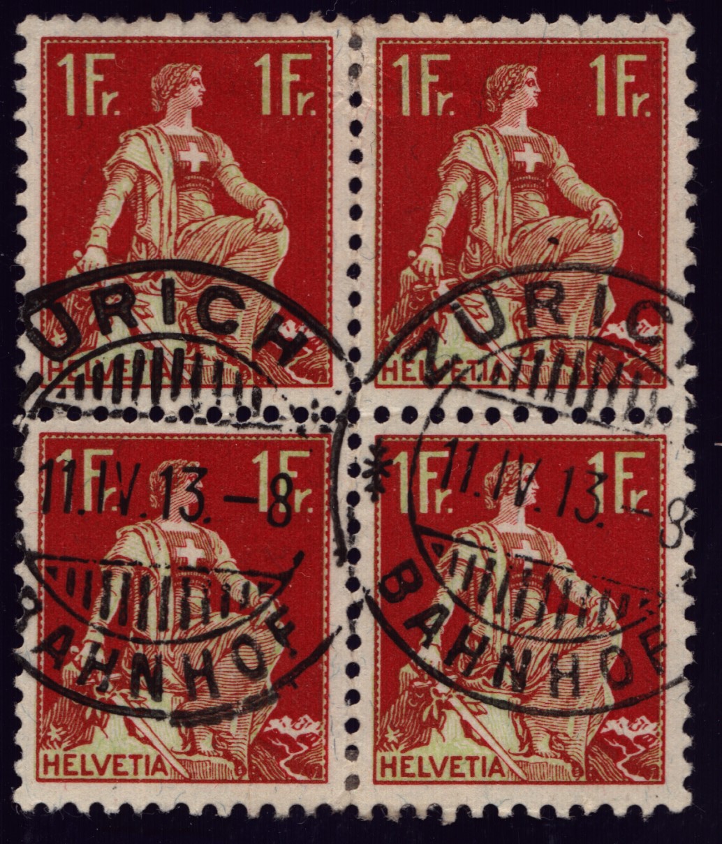 Nr 115z bloc de 4 oblitéré (160.-)