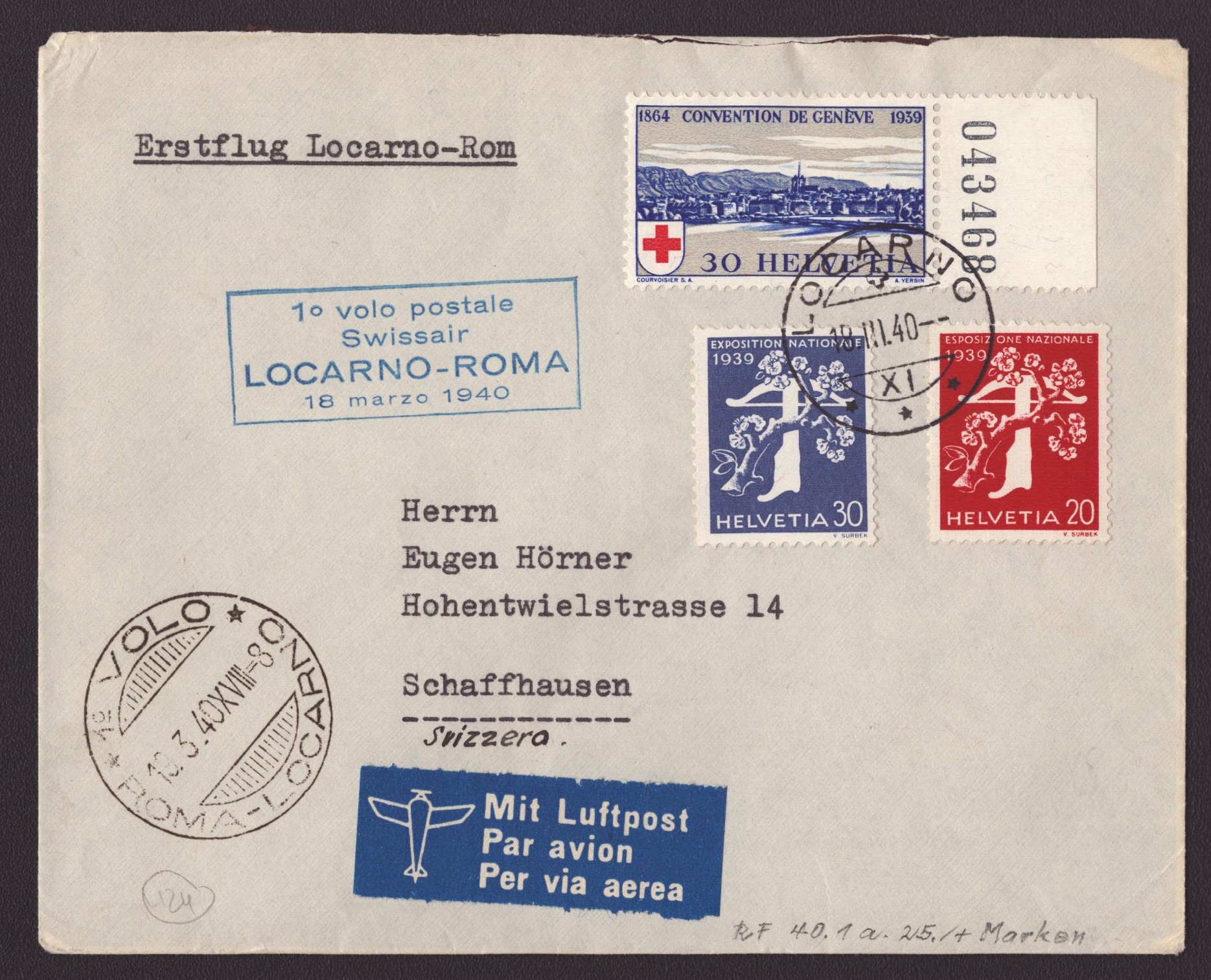 1er Vol Locarno - Roma