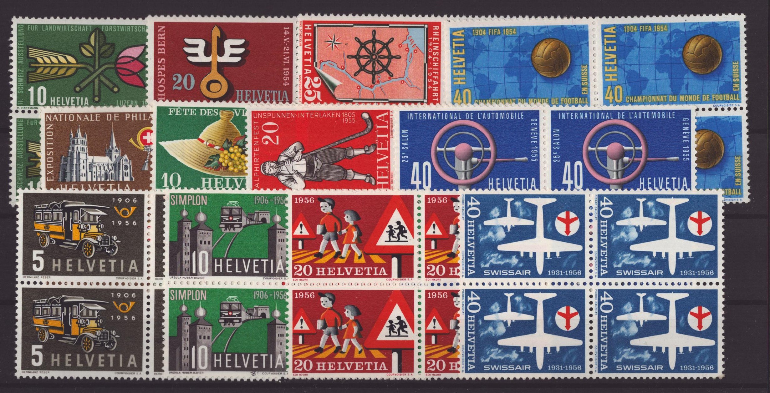 1954-1956 Série 316-327 bloc de 4 neuf **