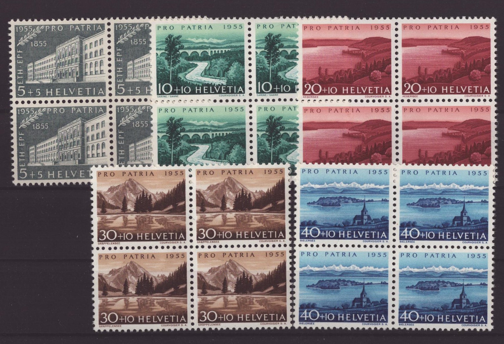 1955 Pro Patria bloc de 4 neuf **