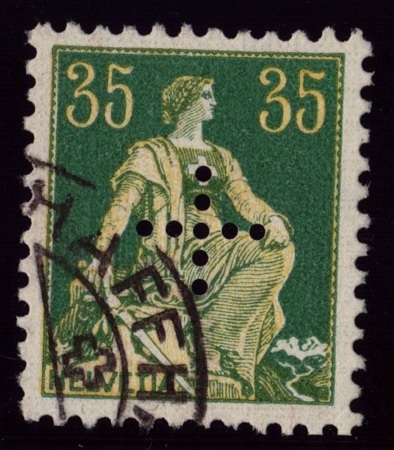 Nr 8 croix perforée oblit. (200.-)