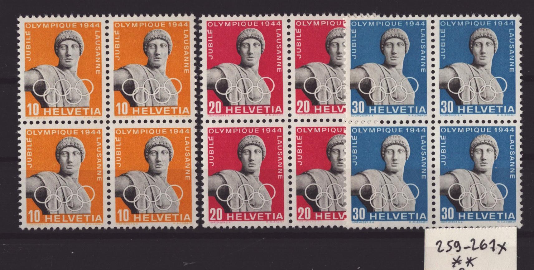 1944 259x - 261x bloc de 4 neuf ** (80.-)