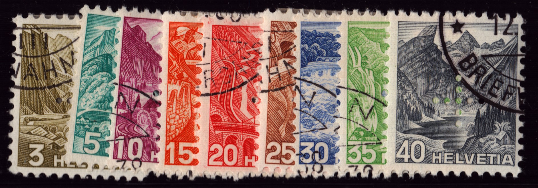 19z - 27z croix perforées oblit. (285.-)