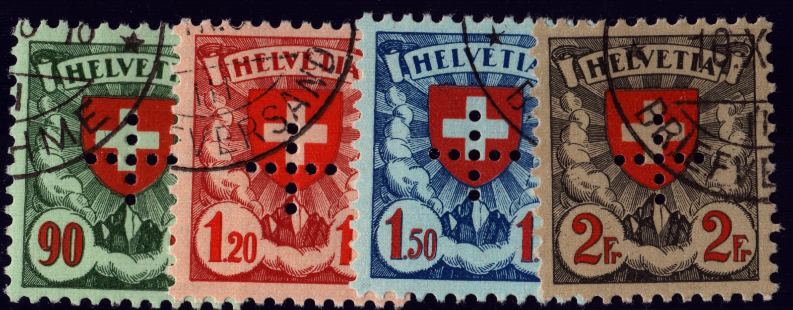 14 / 16 / 17 / 18 Croix perforées oblit. (117.-)