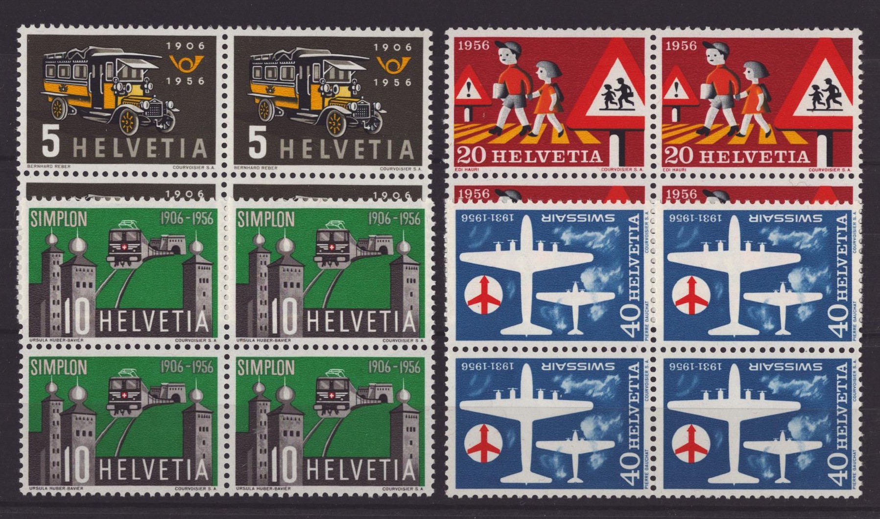 1956 Série 324 - 327 bloc de 4 neuf **
