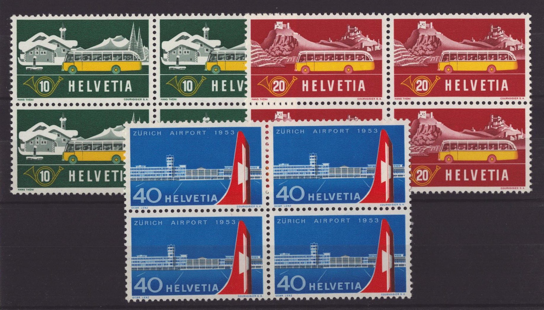 1953 Série 313 - 315 Bloc de 4 neuf **