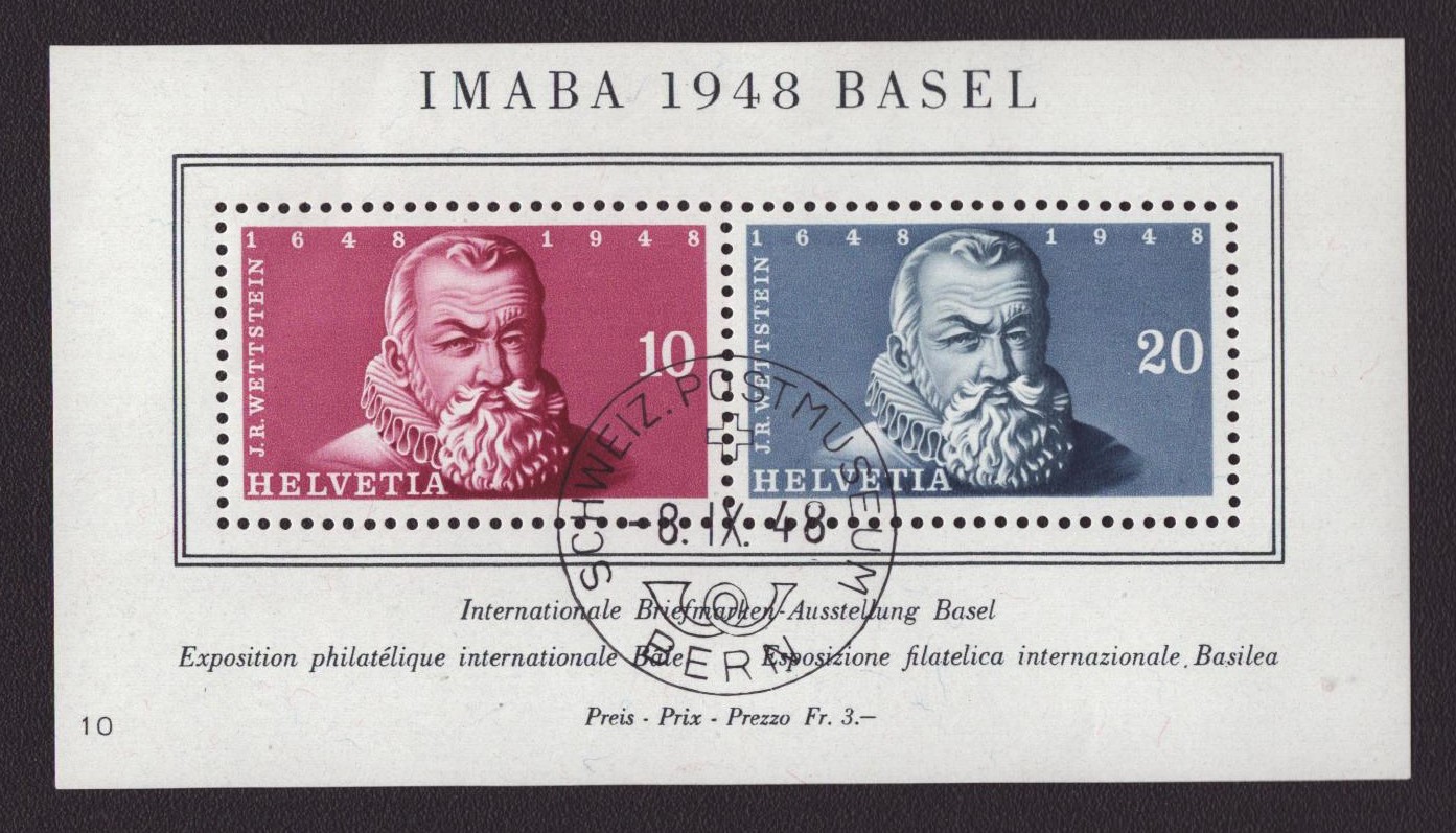 1948 W31 bloc oblitération Postmuseum