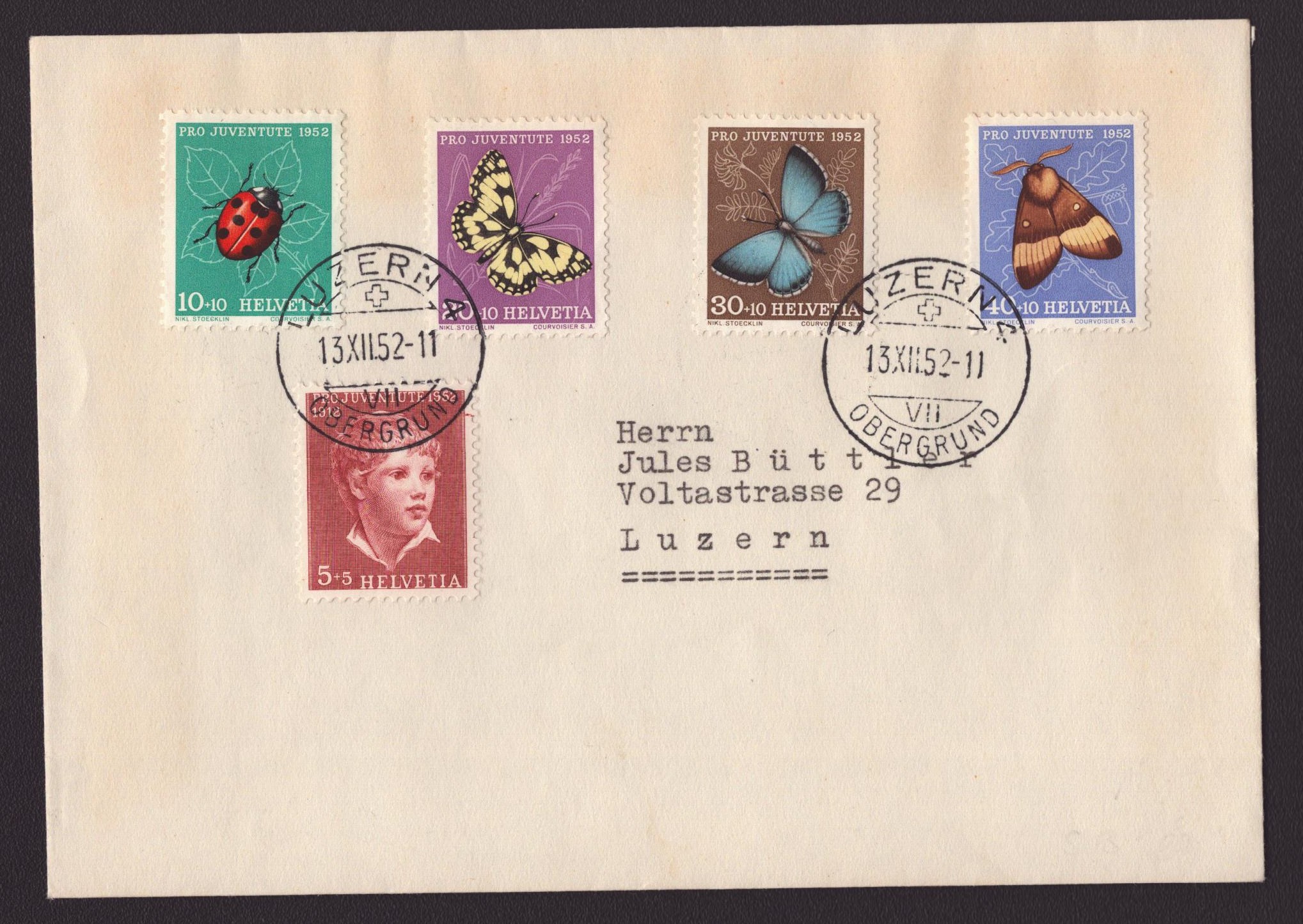 1952 Série sur enveloppe