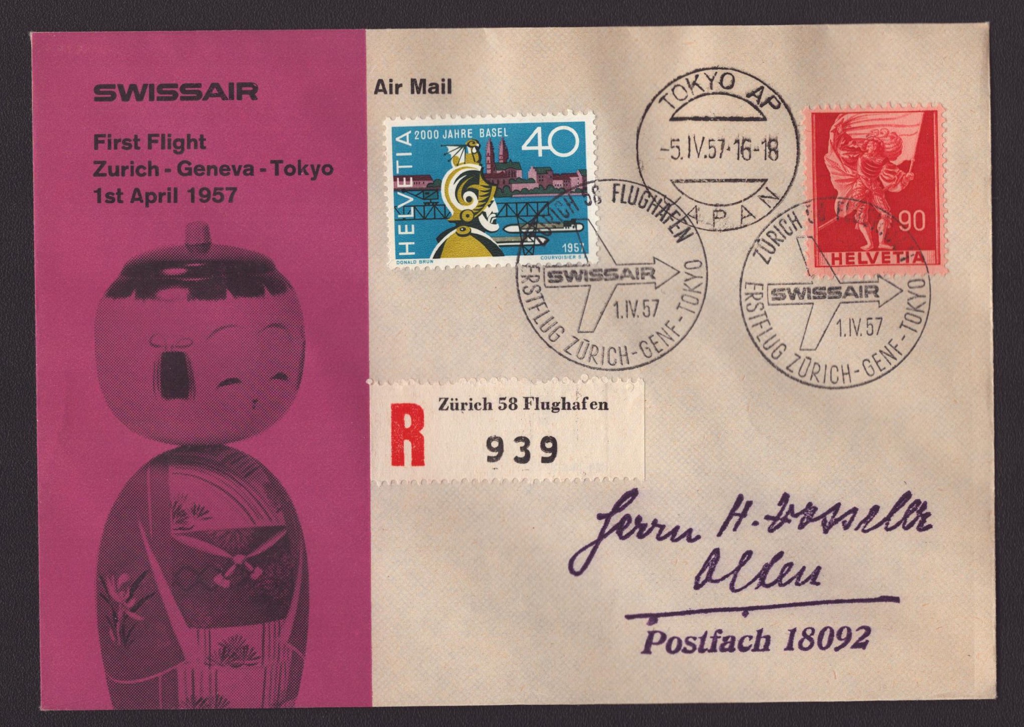 1957 Vol Zurich - Tokyo