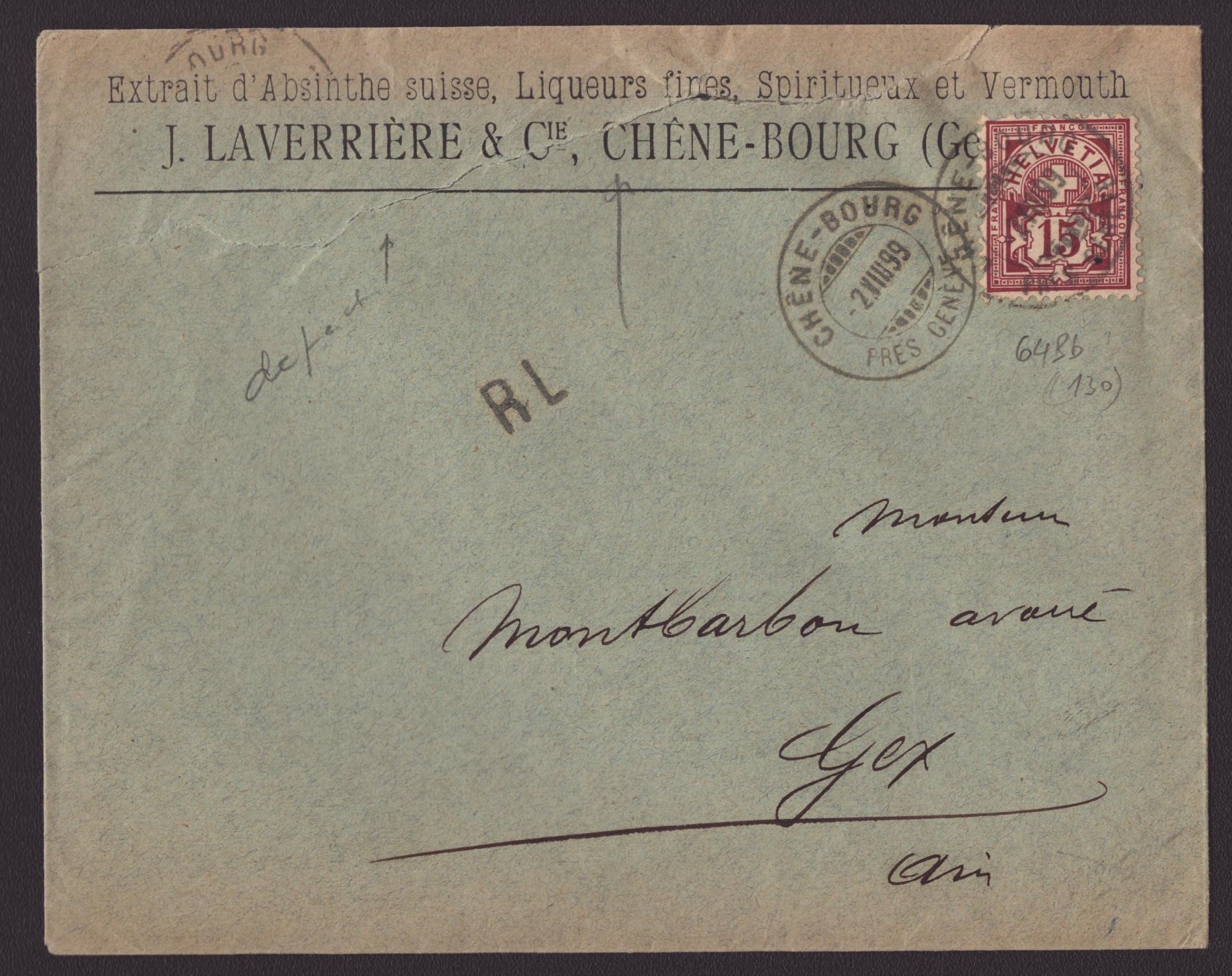 64Bb sur enveloppe (130.-)