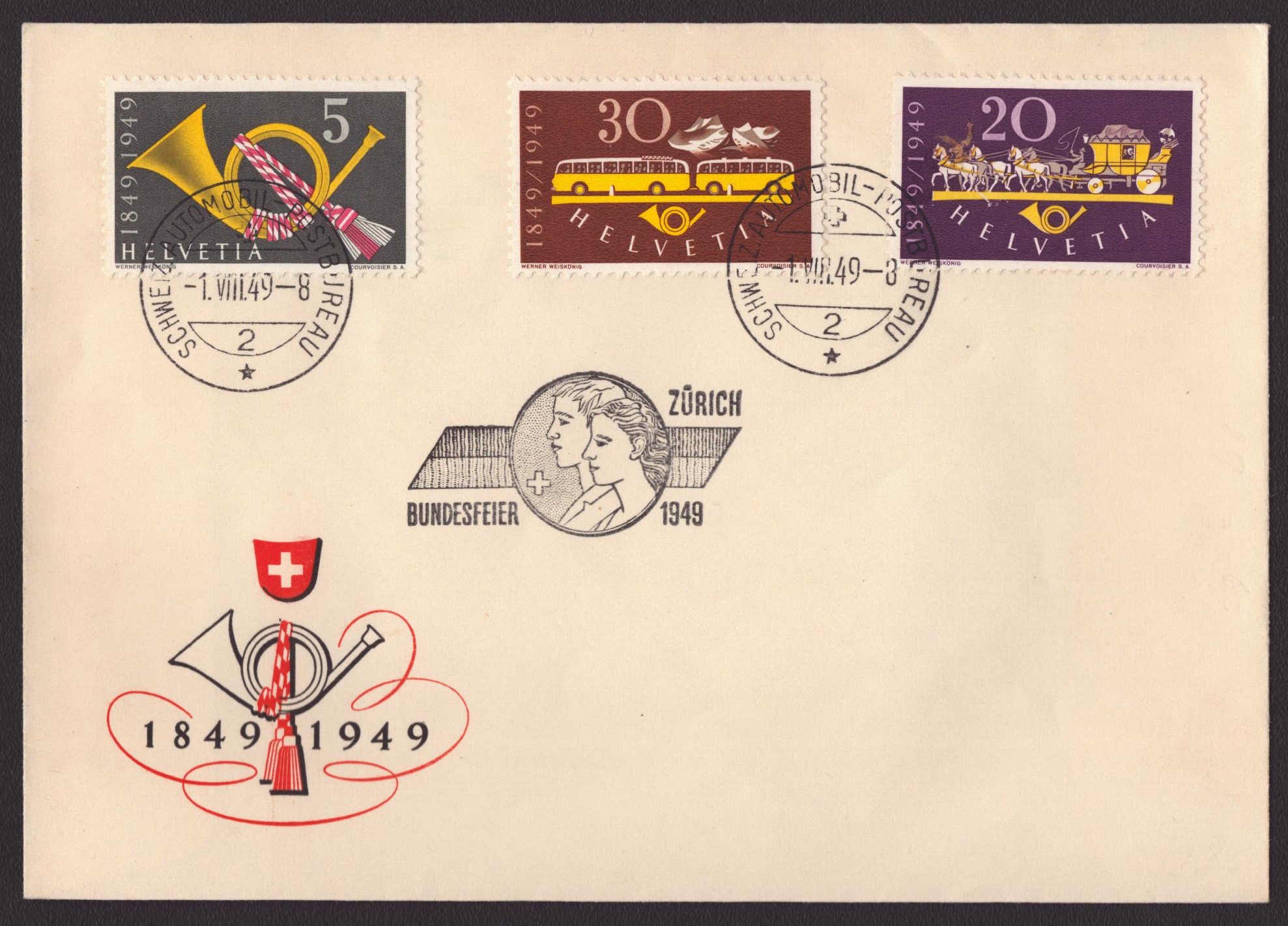 1949 Série 291 - 293 sur enveloppe