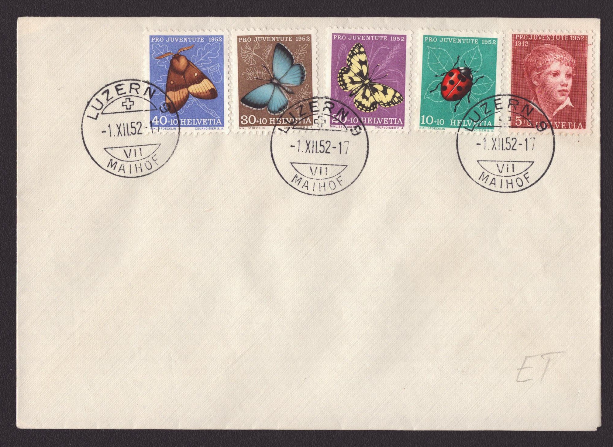 1952 Série sur enveloppe o-ET