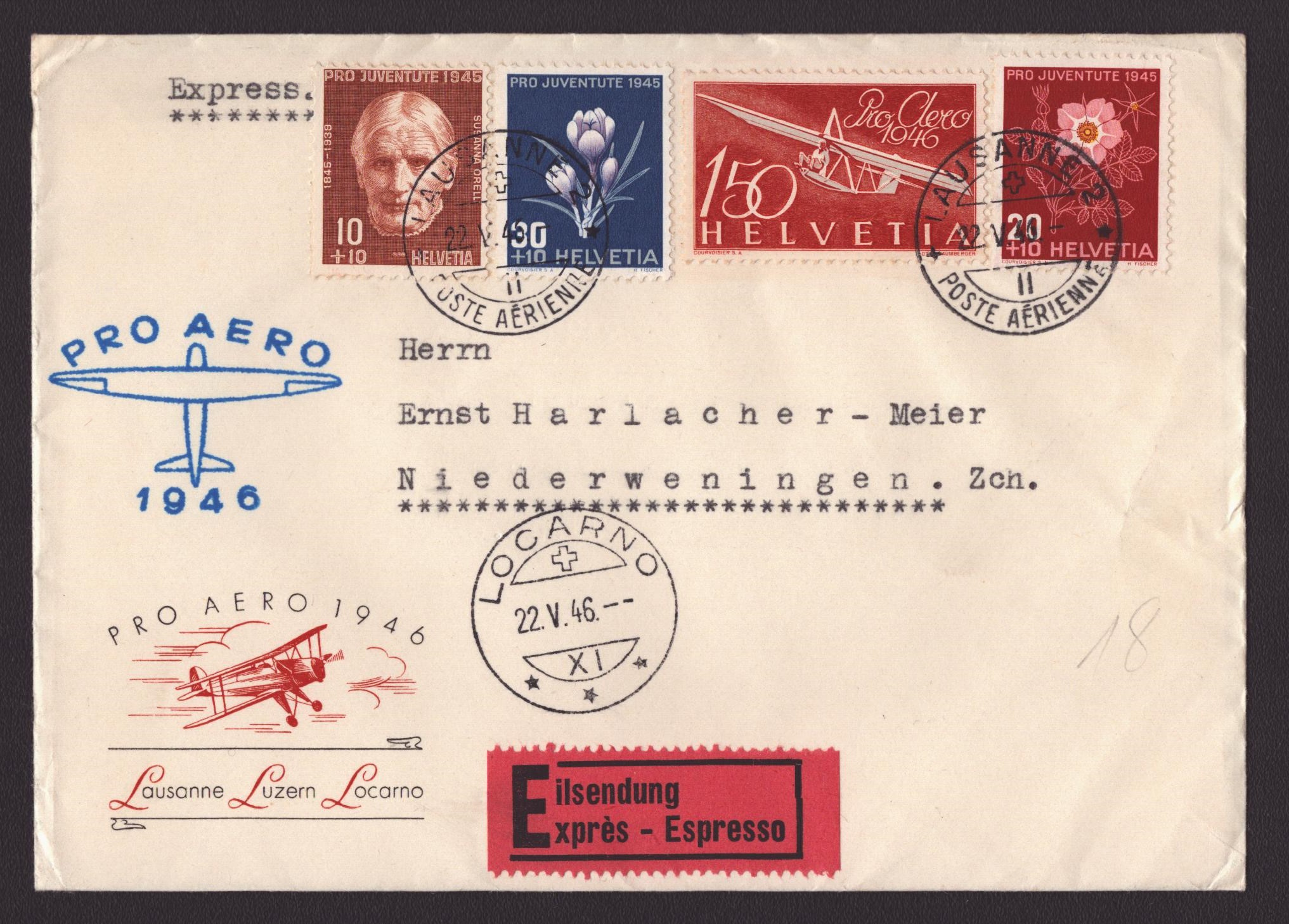 Vol Lausanne - Locarno 22.V.46