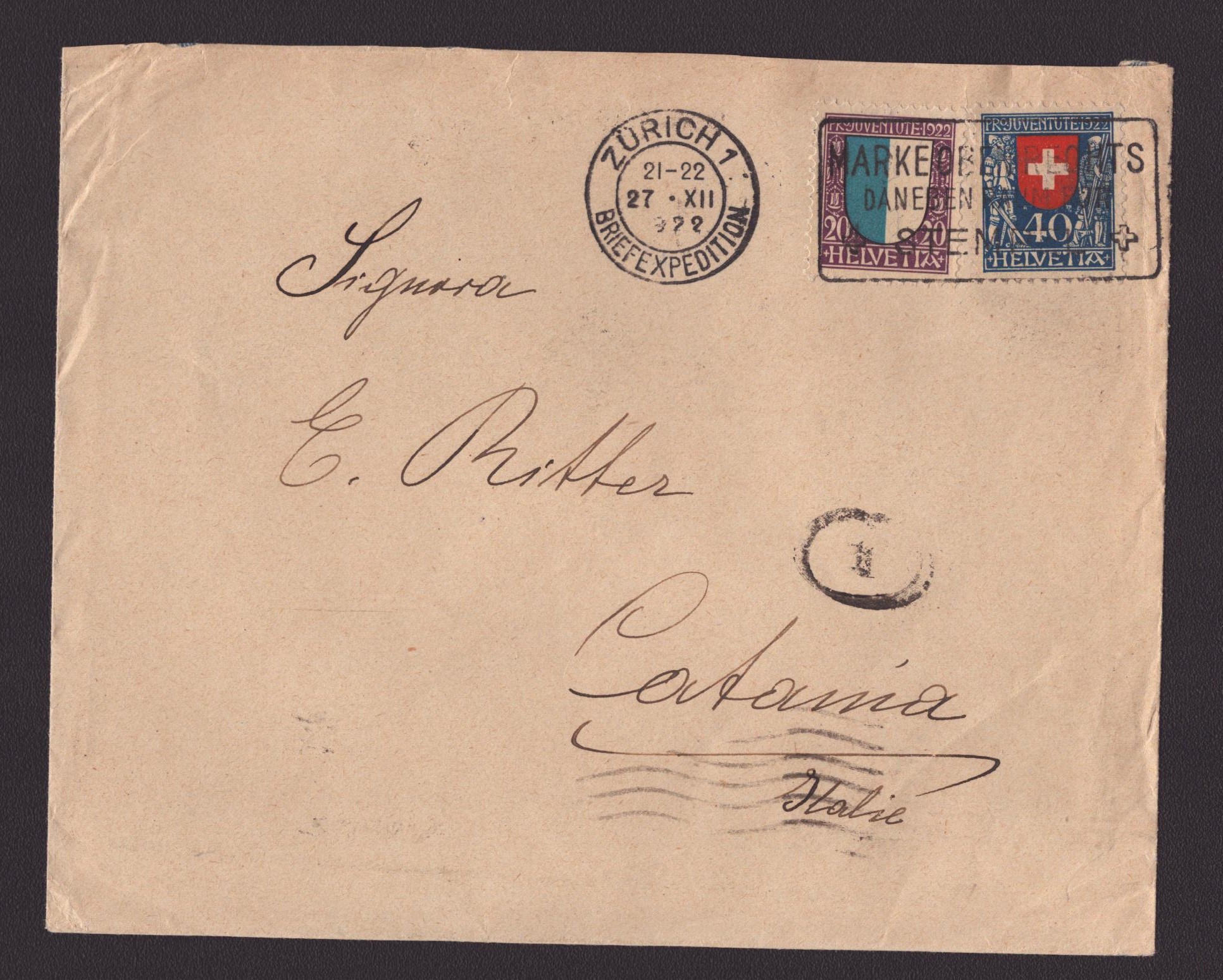 1922 J23+J24 sur enveloppe