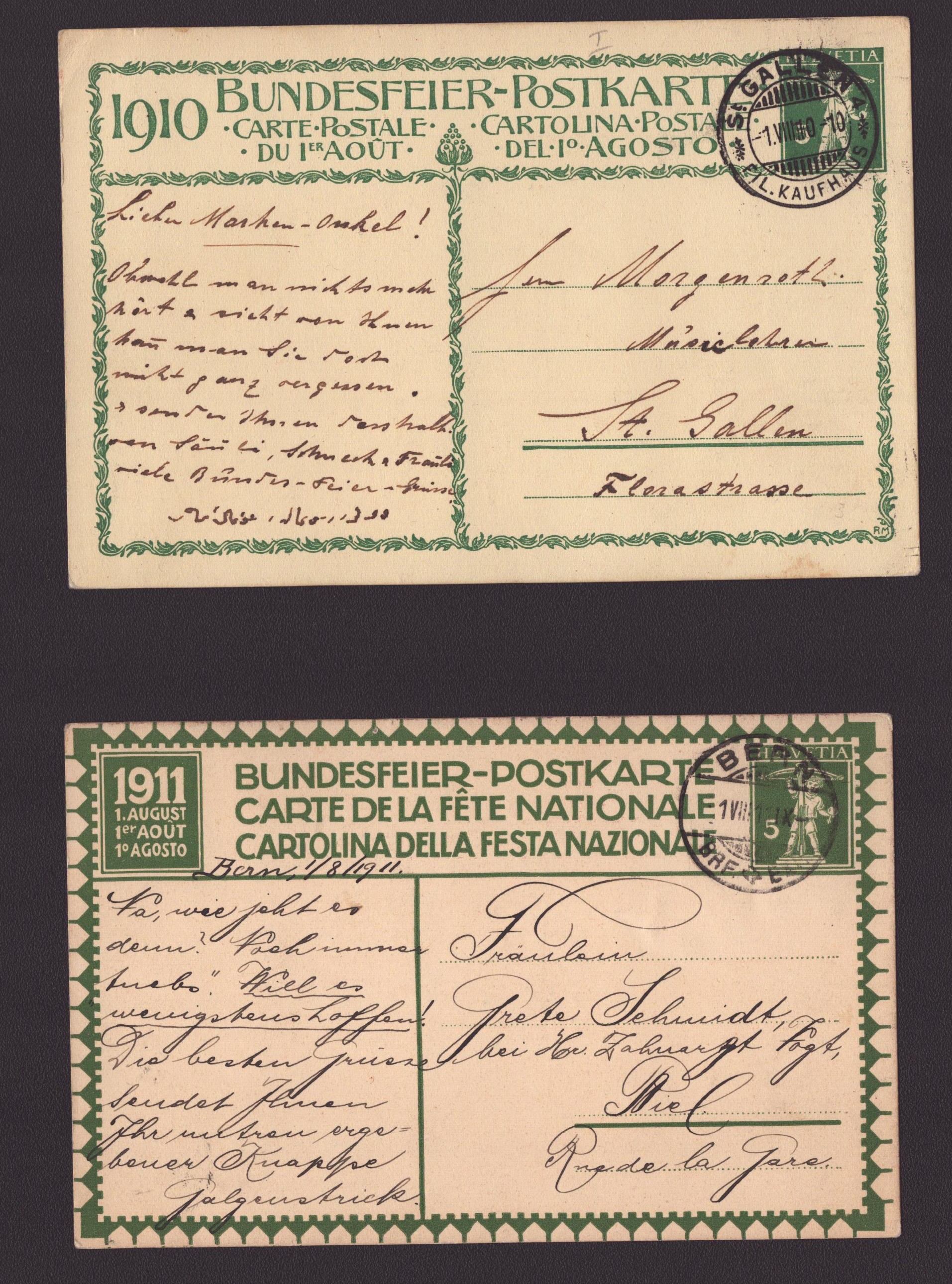 1910 + 1911 oblitérés 1.VIII