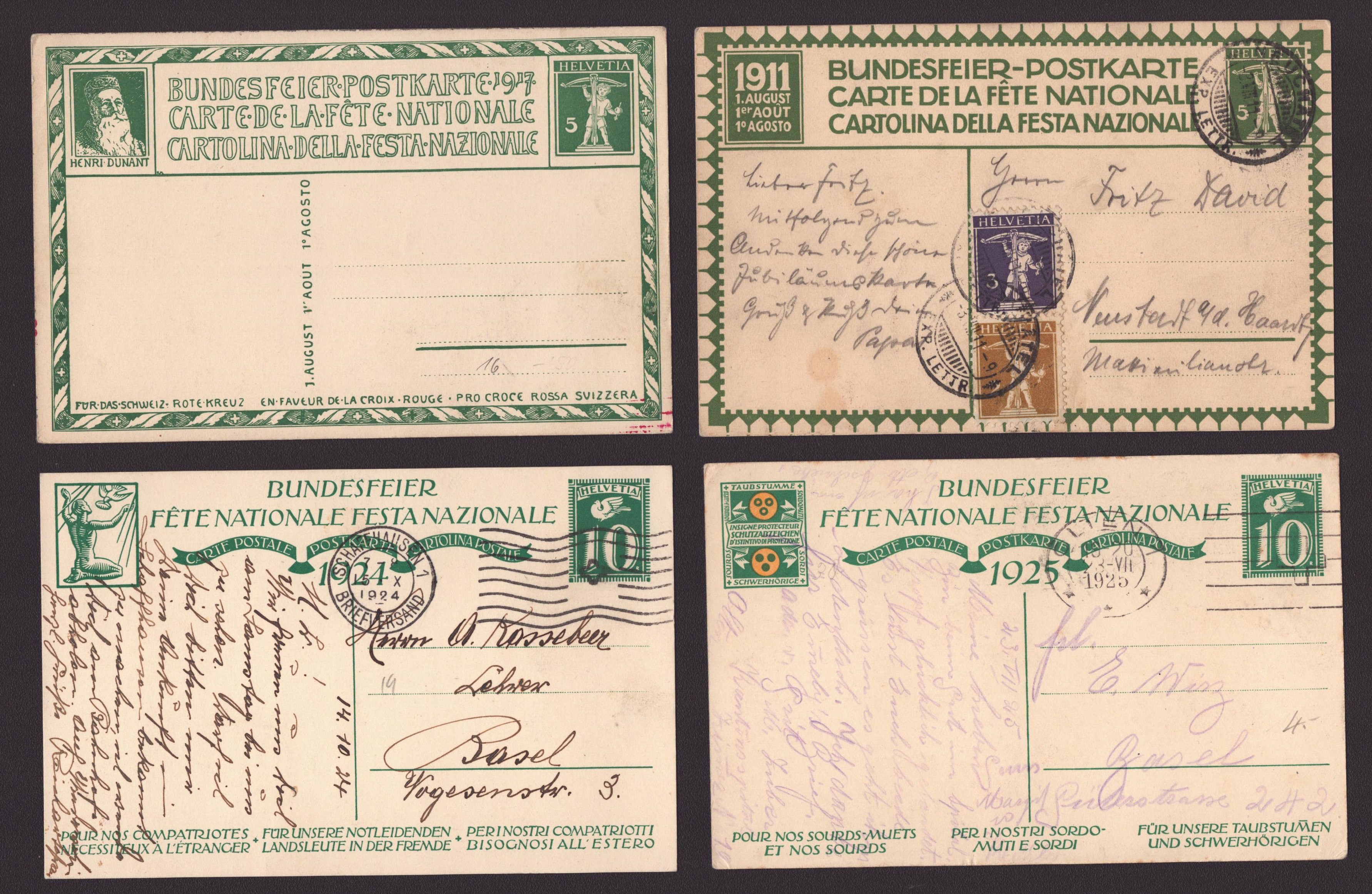 Lot de 4 cartes