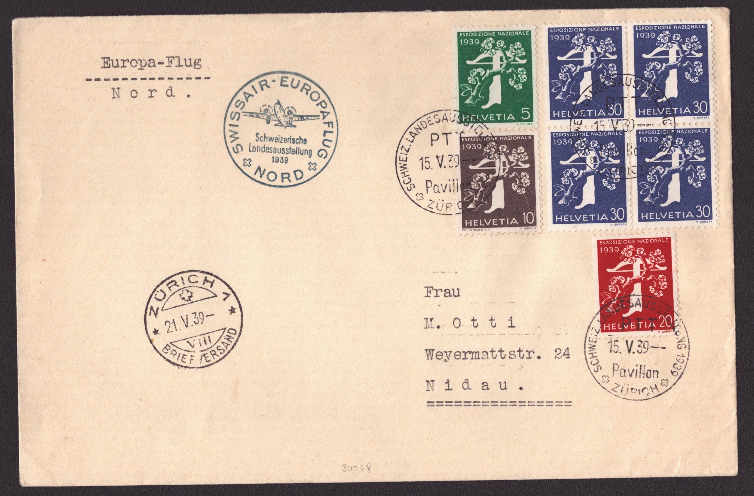 1939 Europaflug NORD Nr 239 bloc de 4 (135.-)